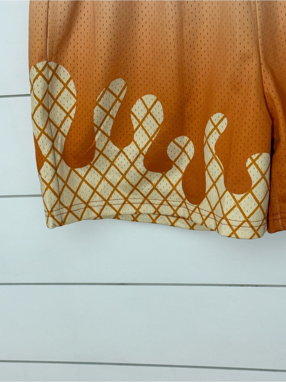 Kids Orange Ombre Athletic Shorts with White Graphic - Picture 6 of 8